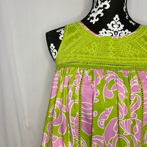 Crown & Ivy - Lime and Pink Seaside Tank Top